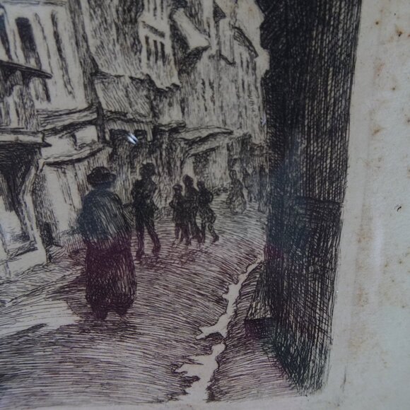 Emile LEROI (1887-1944) Engraving France Pencil Signed Lisieux La Rue Aux Fevres - Picture 14 of 16